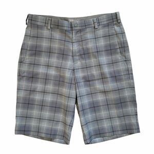 Nike Golf Shorts Dri Fit Tour Performance Gray Plaid Men’s Size 32 Inseam 11.5”